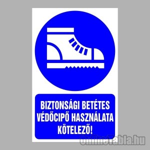 Rendelkező matricák, táblák, jelek, piktogramok Biztonsági betétes védőcipő használata kötelező | St.Florian