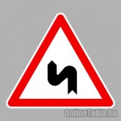 KRESZ tábla, Közúti jelzőtábla - "A" Veszélyt jelző táblák - Egymás utáni veszélyes útkanyarulatok balra