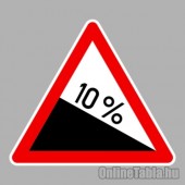 KRESZ tábla, Közúti jelzőtábla - "A" Veszélyt jelző táblák - Veszélyes lejtő (Adja meg a %-ot a lap alján)
