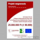 Uniós Projekt táblák - Új Magyarország Vidékfejlesztési Program (ÚMVP) - Kis projekttábla NEM Infrastrukturális beruházások eset