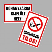 Figyelmeztető és tiltó matricák, táblák, - Dohányzást tiltótáblák