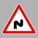 KRESZ tábla, Közúti jelzőtábla - "A" Veszélyt jelző táblák - Egymás utáni veszélyes útkanyarulatok jobbra