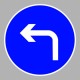 KRESZ tábla, Közúti jelzőtábla - "D" Utasítást adó jelzőtáblák - Kötelező haladási irány (megtört bal)