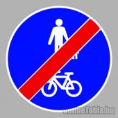 KRESZ tábla, Közúti jelzőtábla - "D" Utasítást adó jelzőtáblák - Gyalog- és kerékpárút vége (közös)