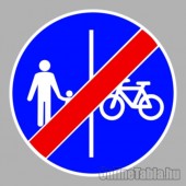 KRESZ tábla, Közúti jelzőtábla - "D" Utasítást adó jelzőtáblák - Gyalog- és kerékpárút vége (osztott, a gyalogos balról)