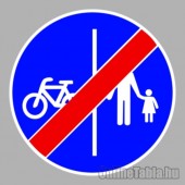 KRESZ tábla, Közúti jelzőtábla - "D" Utasítást adó jelzőtáblák - Gyalog- és kerékpárút vége (osztott, a gyalogos jobbról)