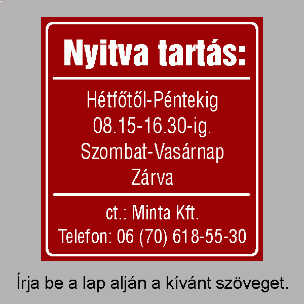 Nyitva tartás