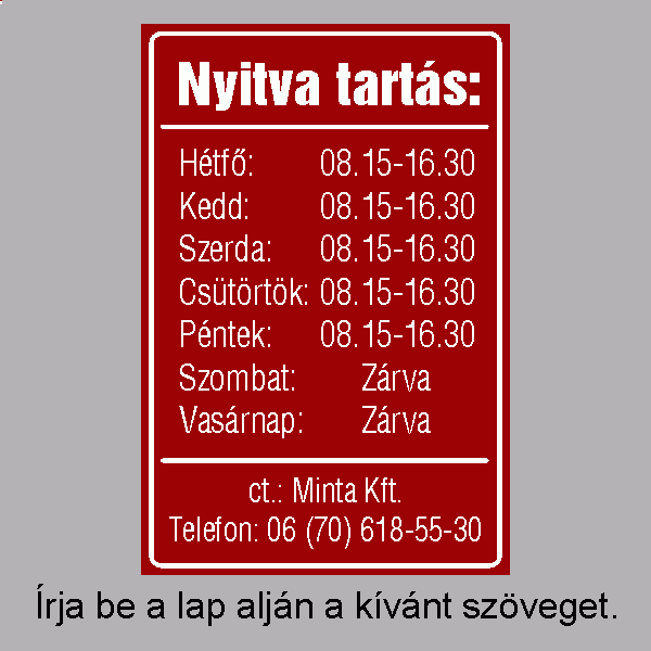 Nyitva tartás